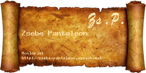 Zsebe Pantaleon névjegykártya